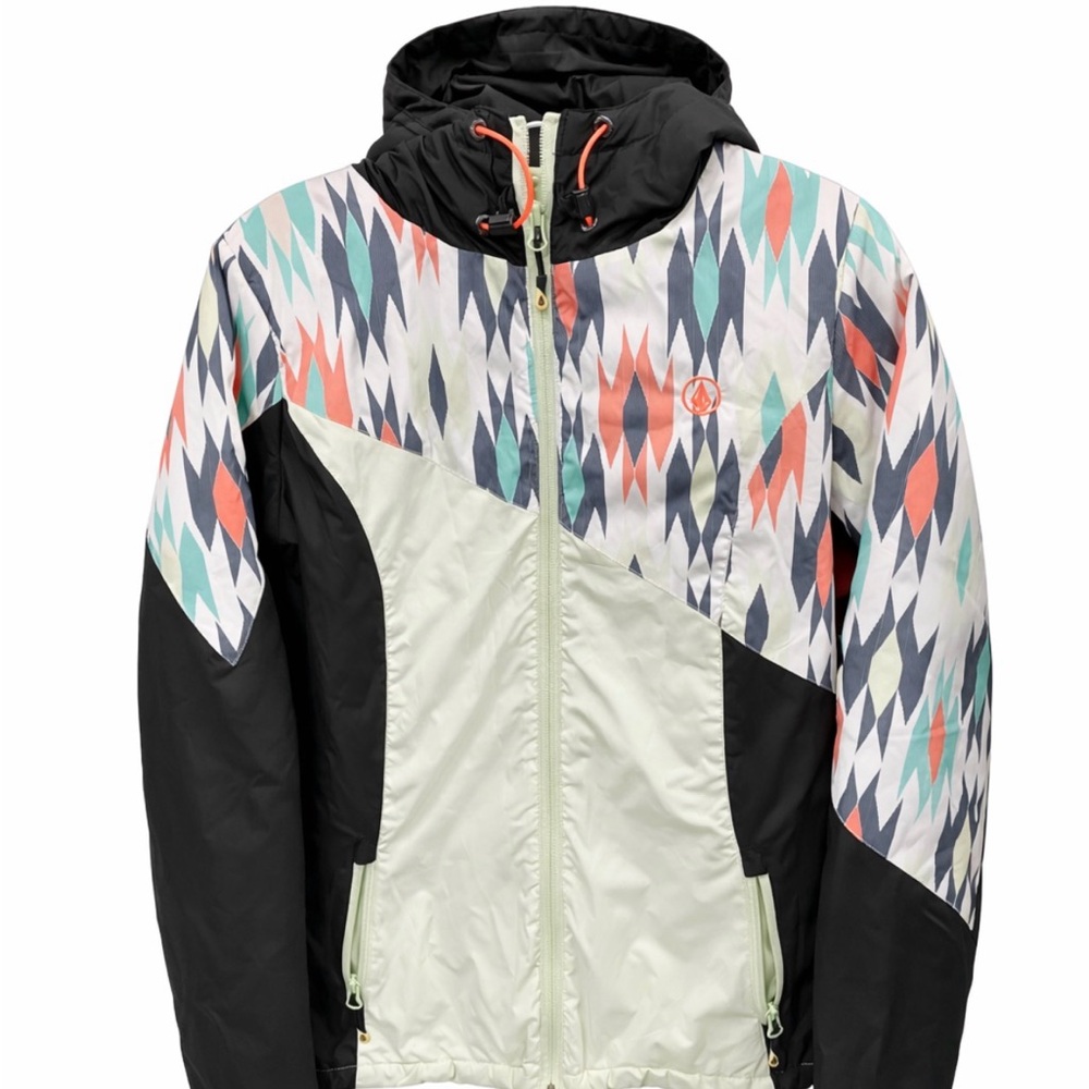 Women’s Volcom Jacket with Black and Multicolor Pattern